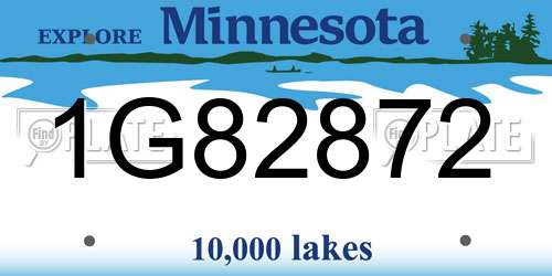 1G82872 Minnesota License Plate