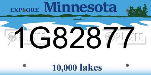 1G82877 Minnesota License Plate