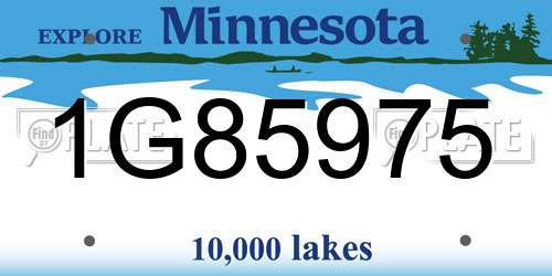 1G85975 Minnesota License Plate