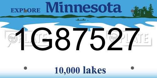 1G87527 Minnesota License Plate