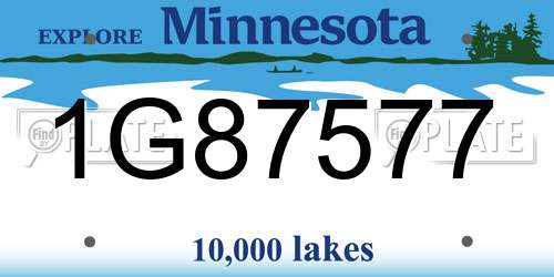 1G87577 Minnesota License Plate