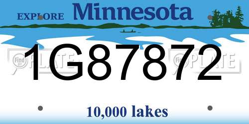 1G87872 Minnesota License Plate
