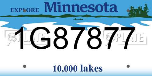 1G87877 Minnesota License Plate