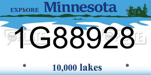 1G88928 Minnesota License Plate