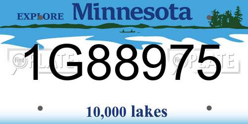 1G88975 Minnesota License Plate