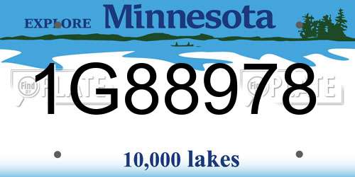1G88978 Minnesota License Plate