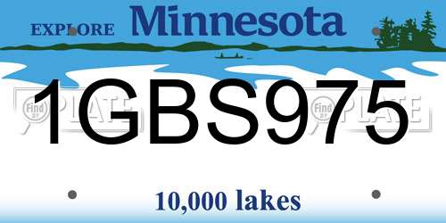 1GBS975 Minnesota License Plate