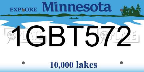 1GBT572 Minnesota License Plate