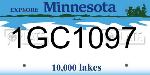 1GC1097 Minnesota License Plate