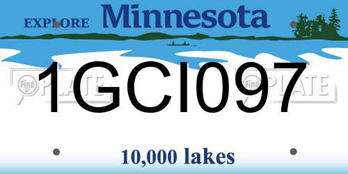 1GCI097 Minnesota License Plate