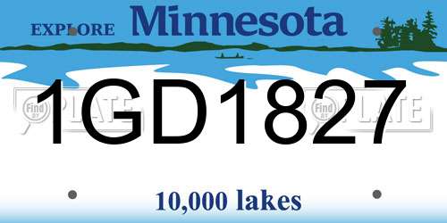 1GD1827 Minnesota License Plate