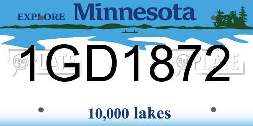 1GD1872 Minnesota License Plate