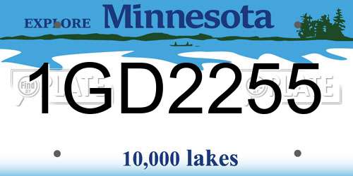 1GD2255 Minnesota License Plate