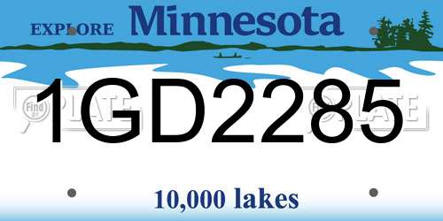 1GD2285 Minnesota License Plate