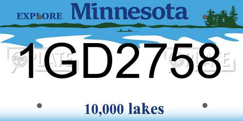 1GD2758 Minnesota License Plate