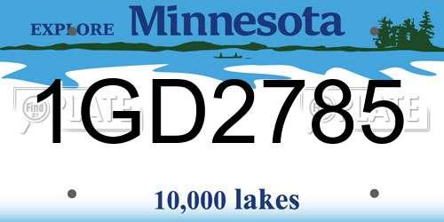 1GD2785 Minnesota License Plate