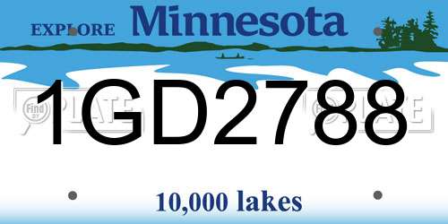 1GD2788 Minnesota License Plate