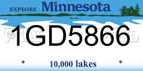 1GD5866 Minnesota License Plate