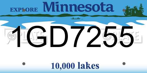 1GD7255 Minnesota License Plate