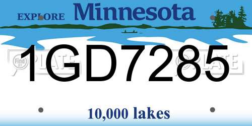 1GD7285 Minnesota License Plate