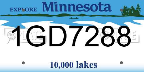 1GD7288 Minnesota License Plate