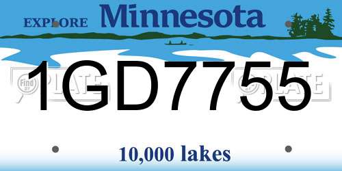 1GD7755 Minnesota License Plate