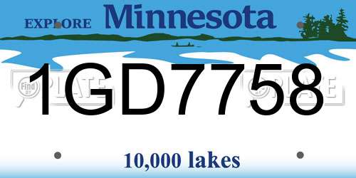 1GD7758 Minnesota License Plate