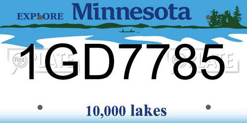 1GD7785 Minnesota License Plate