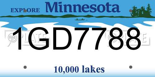 1GD7788 Minnesota License Plate