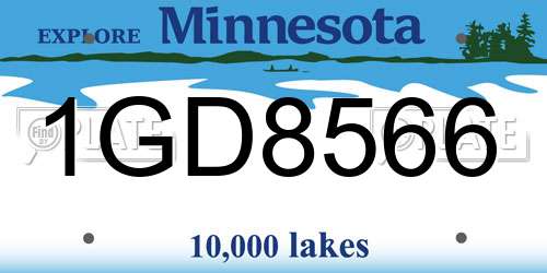 1GD8566 Minnesota License Plate