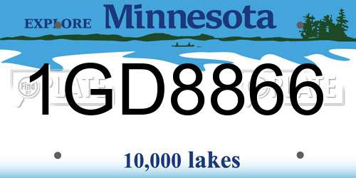 1GD8866 Minnesota License Plate