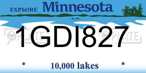 1GDI827 Minnesota License Plate