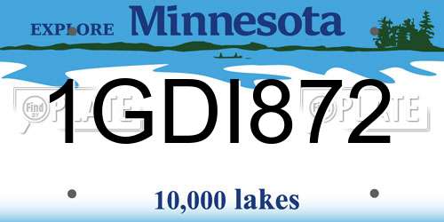 1GDI872 Minnesota License Plate