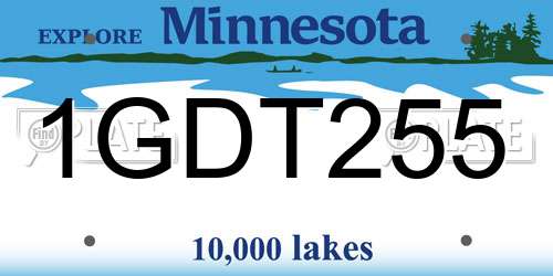 1GDT255 Minnesota License Plate
