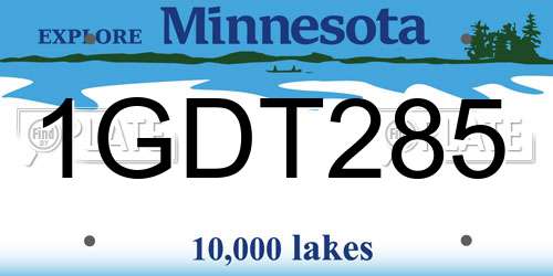 1GDT285 Minnesota License Plate