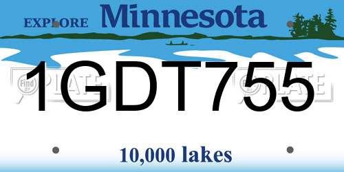 1GDT755 Minnesota License Plate