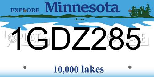 1GDZ285 Minnesota License Plate