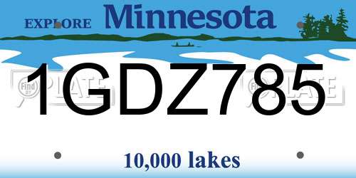 1GDZ785 Minnesota License Plate