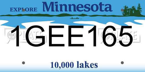 1GEE165 Minnesota License Plate