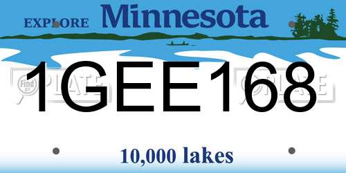 1GEE168 Minnesota License Plate