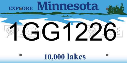 1GG1226 Minnesota License Plate