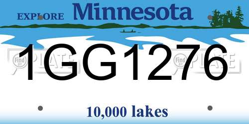 1GG1276 Minnesota License Plate