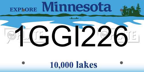 1GGI226 Minnesota License Plate