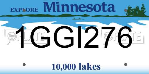 1GGI276 Minnesota License Plate