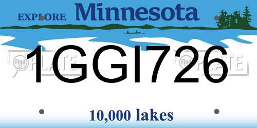 1GGI726 Minnesota License Plate