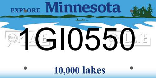 1GI0550 Minnesota License Plate