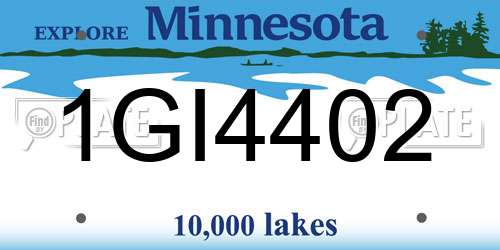 1GI4402 Minnesota License Plate