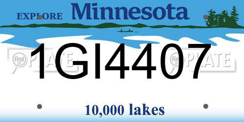 1GI4407 Minnesota License Plate