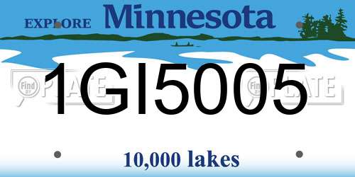 1GI5005 Minnesota License Plate
