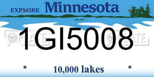 1GI5008 Minnesota License Plate